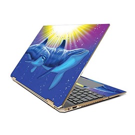 MightySkins Skin Compatible with HP Spectre x360 15.6" Gem-Cut (2019) - Bottlenose Dolphins | Protective, Durable, and Unique Vinyl Decal wrap Cover | Easy to Apply| Made in The USA