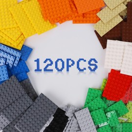 120pcs Classic Building Plates Bricks, 12 Colors Building Plates Parts Set, Baseplates for MOC Compatible with All Major Brands, Creative Construction Toy, STEM Educational Building Toy