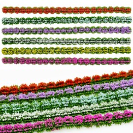 Woohome - Juego de 6 piezas de zacate estática modelo de racimo de flores, para bricolaje en miniatura, tren paisaje, terreno, ferrocarril, decoración de paisajes