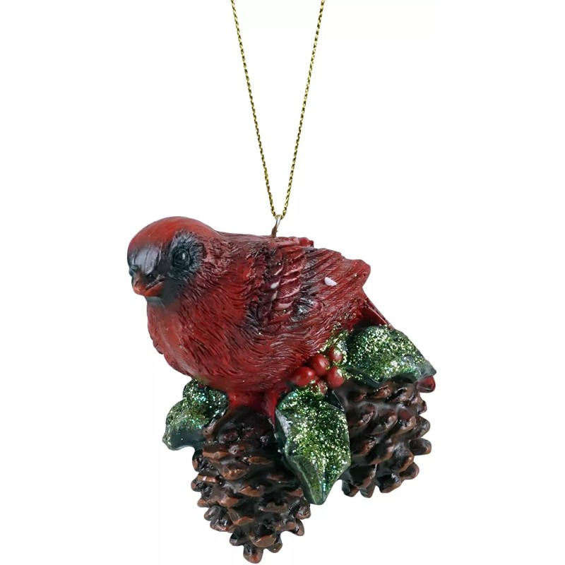 Gerson International SET OF 3 HAND PAINTED 4" RESIN CARDINAL
