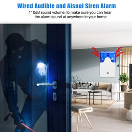12V Alarm Siren 12V Wired Indoor Audible and Aisual Siren Sound Alarm for Home Security Alarm System