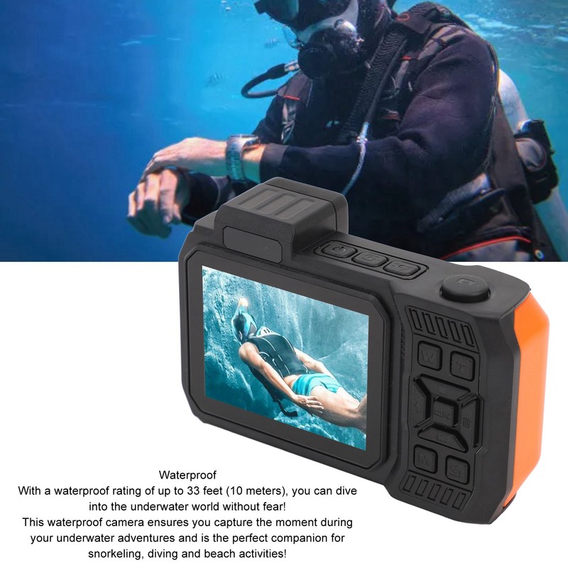 4K 65MP Underwater Camera Autofocus 2.88in 1.44in Dual Screen 2500mAh