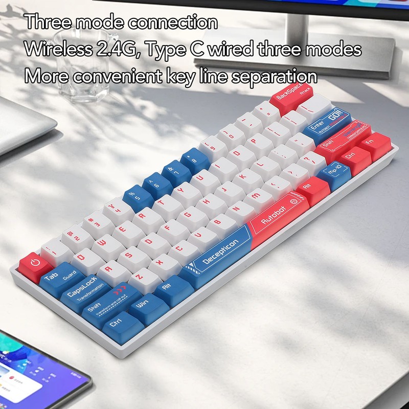 61 Keys Mechanical Gaming Keyboard 2.4G Wireless Bluetooth 3.0 5.0