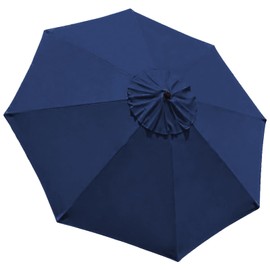 EliteShade USA 9FT Patio Umbrella Replacement Covers 8 Ribs Market Umbrella Canopy Cover (CANOPY ONLY) (Navy Blue)