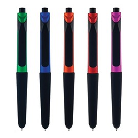 MONTEVERDE S-106 Click Action One-Touch Ballpoint Pen with Front Stylus - Assorted (12 Pack)