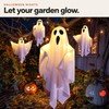 2-Pack Light-Up Hanging Ghost Decorations for Halloween – Warm LED
