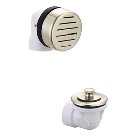 Olympia Overflow and Waste Drain Half Kit PVD Brushed Nickel, D-820H-PVC-BN