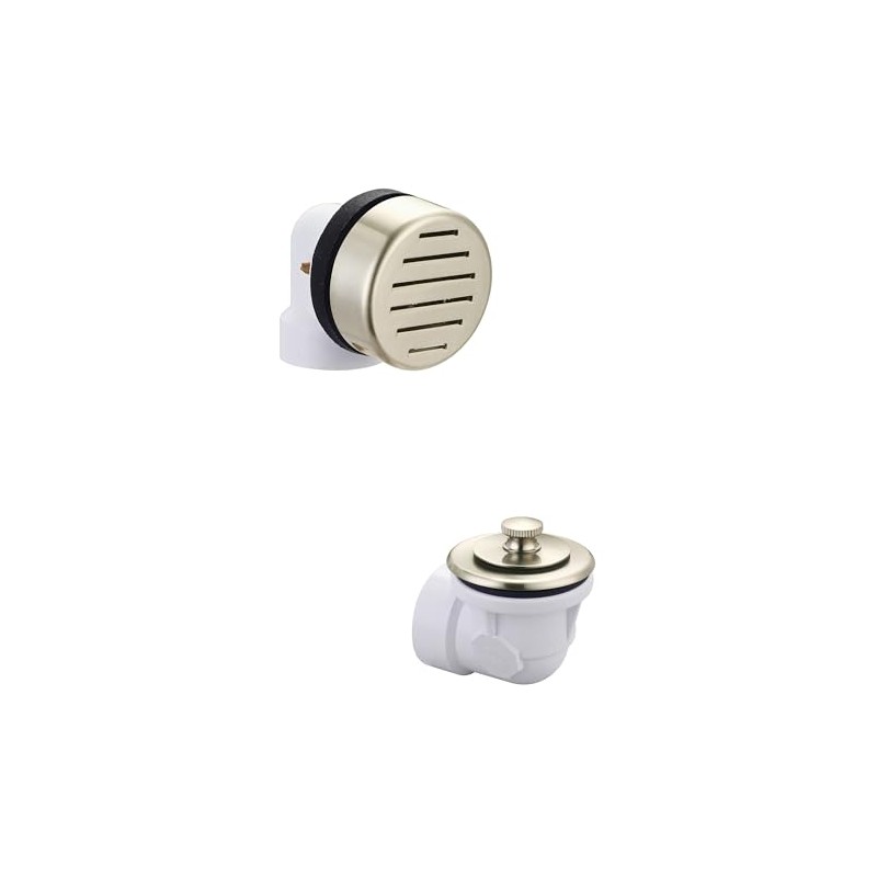 Olympia Overflow and Waste Drain Half Kit PVD Brushed Nickel,