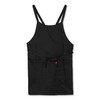 Edwin Apron with Front Ties Solid Color, Side Pockets, Black,