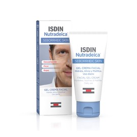 ISDIN Nutradeica - Gel-crema facial indicado para el tratamiento del exceso de sebo, descamación, picor y eritema de la piel seborreica facial, 50 ml