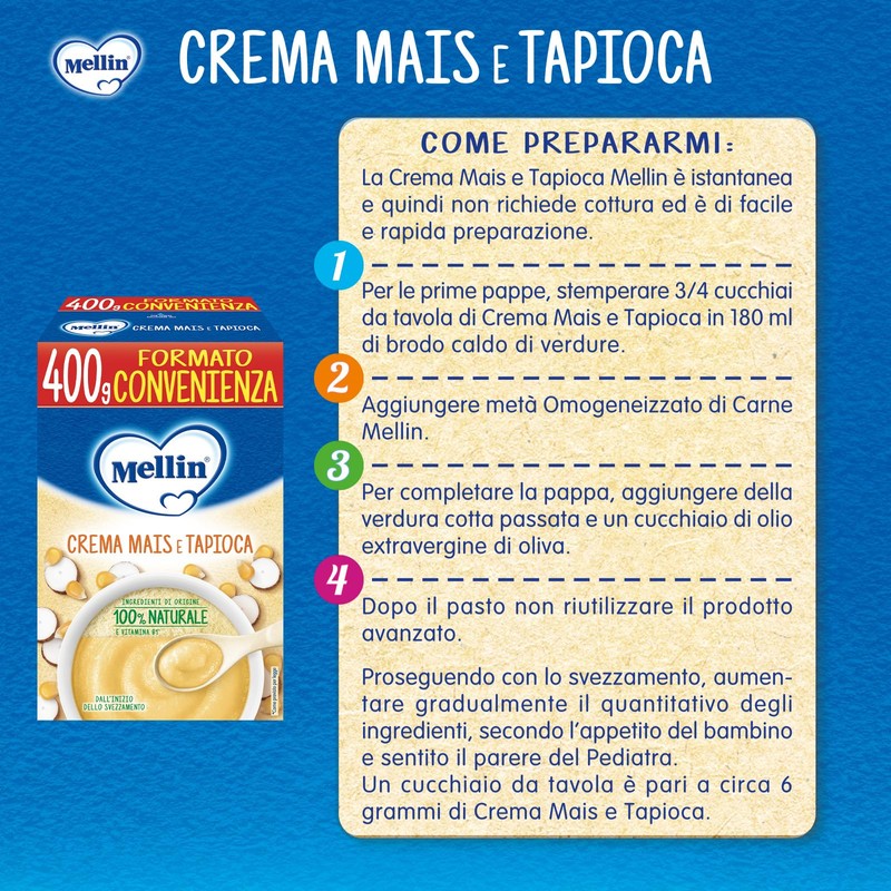 Mellin Crema Mais e Tapioca, Formato Convenienza, 400g