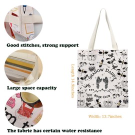 Xaden Riorson Dragon Rider Gift Dragon Leader Fantasy Reader Gift Shadow Dad Book Club Canvas Tote Bag, shadow daddy tote bag