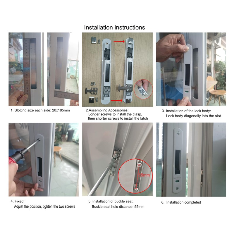 WANLIAN Door Lock, Sliding Door Window Hook Lock, Sliding Door
