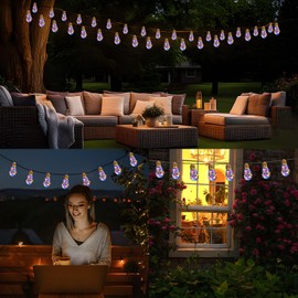 Cnulenzt Solar Fairy Lights Outdoor with 16 Bulbs, 8 m Solar Fairy Lights Outdoor Weatherproof Colourful, Vintage Solar Fairy Lights for Garden, Balcony, Patio, Party (Colourful)