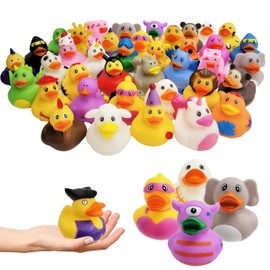 Assortment Rubber Duck Toy Duckies for Kids, Bath Birthday Gifts Baby Showers Classroom Incentives, Summer Beach and Pool Activity, 2" (20-Pack)
