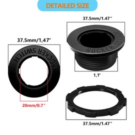 Round Rocker Switch Shell, 6PCS Black Injection Molding Process Shell, Can Be Used with Matching of Round Switch with a Diameter of 20mm, Suitable for Marine, Car, Car, Rv Etc