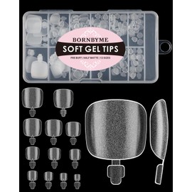ToeNail Tips, BORNBYME 120 PCS 12 Size Manicure Fake Toe Nails French False Nails for Acrylic Nail Tips Full Cover Foot Tips