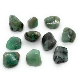 Emerald Mini Crystal Tumbled Stones - 10 Pc