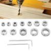 Broco Drill Guide Depth Stop Collars Drill,12pcs 3-16mm Stainless Steel