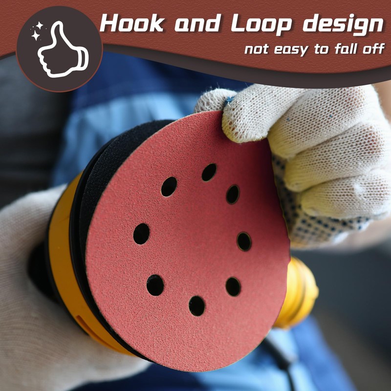 Hordion 12PCS 9 Inch Sanding Discs 60 Grit, 6 Hole