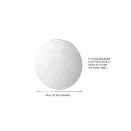 Tala Large 12 Inch / 30cm Diameter Cake Board, Ideal for Victoria Sponges and smaller cakes, with Silver Foil base