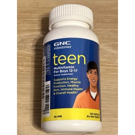 GNC Milestones Teen Multivitamin For Boys 12-17, Supports Energy, Muscle, Skin