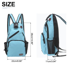 DTGN Convertible Sling Bag Crossbody Backpack - 8.5"x15" (LXH) Good for Women Men Hiking Travel Cycling - Multifunctional Shoulder Bag Casual Packs with Headphone Jack - Blue