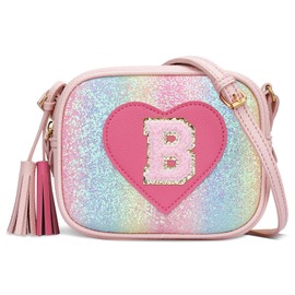 KKXIU 2 3 4 5 6 7 8 9 10 Year Old Girl Gift Kids Purse Toddler Wallet Crossbody Bag with Tassel(Shine-B)