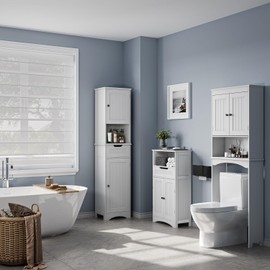 Bealife 67" H Tall Bathroom Storage Cabinet,Narrow Storage Cabinet with Adjustable Shelves, Tall Narrow Linen Cabinet for Home, Kitchen, Laundry Room, Bathroom Organizers and Storage, White