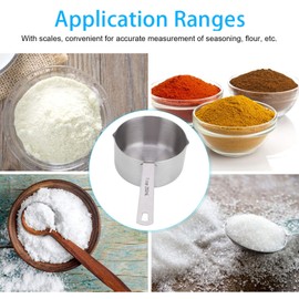 Measuring Cup, Stainless Steel Measuring Kitchen Baking Spoon for Dry and Liquid Ingredients (1 Cup-250 ml)