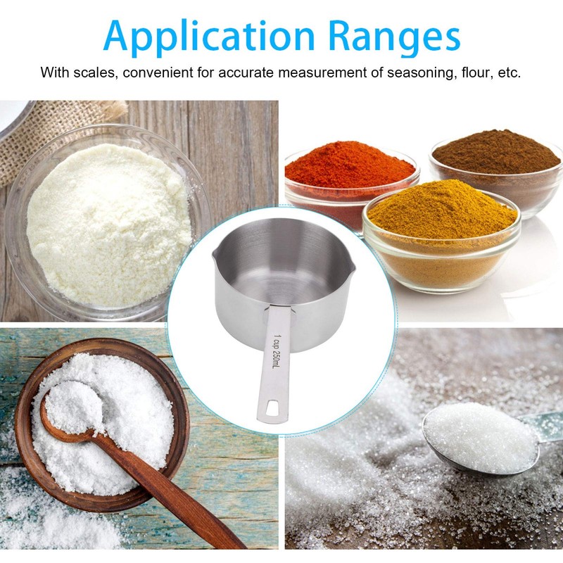 Measuring Cup, Stainless Steel Measuring Kitchen Baking Spoon for Dry