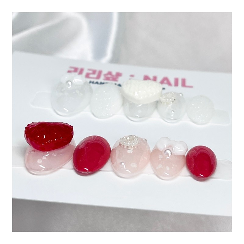 Cozy knit handmade nail tips - Stiletto / 포근 니트