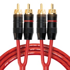 Install Link Audio Cable RCA for Subwoofer or Stereo Cable, 2-Channel, 12ft