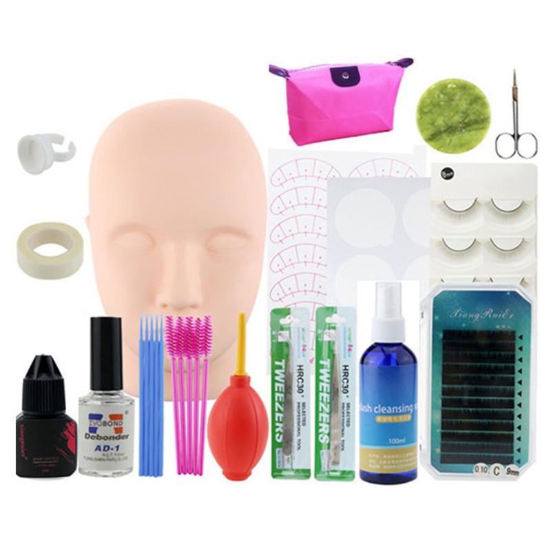 19PCS False Eyelash Extension Practice Tool Kit Eyelashes Make Up