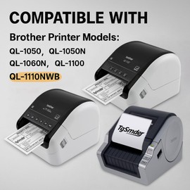 TgSmder Shipping Labels Compatible with Brother DK-1247-12 Rolls 4.07" x 6.4" Die-Cut Label 1 Detachable Frame, 180 Labels/Roll, fit for QL 1110NWB, QL 1110