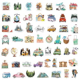 100 Pcs Outdoor Travel Stickers for Guitar,Bicycle,Laptop,Water Bottles,Skateboard,Computer,Cute Style Stickers Waterproof Vinyl,Graffiti Decorate for Girls Boys Children Teens