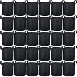 30 Pcs 3 Gallon + Plant Grow Bags Fabric Grow Pots with Handles 3 Gallon Grow Pots Heavy Duty Thickened Black Plant Bags for Planting Aeration Planting Containers Garden Vegetable Flower