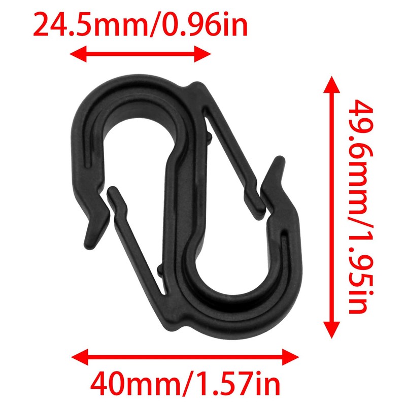 FINBe Double-Ended S-Shaped Plastic Hook Plastic Hanging Hooks Outdoor Tent
