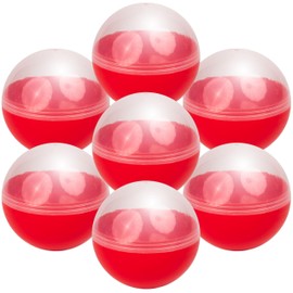 Capsule Vending Machine Translucent-Red Round Capsules Empty 14 pcs 3.9 inch - Gumball Machine Capsules Easter Basket Stuffers Birthday Gifts - Pinata Stuffers Craft Supplies Claw Machine Refills