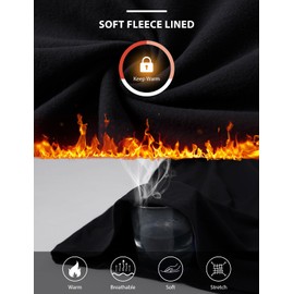 baleaf Thermal Shirts for Women Turtleneck Long Sleeve Top Fleece Ski Base Layer Warm Winter Clothes Black L