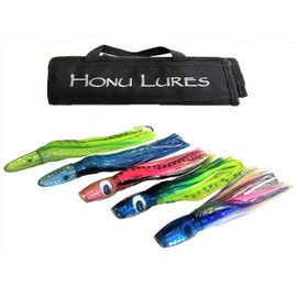Honu Lures 5pc Marlin trolling Lure Set with Storage Bag