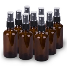 hmaimas hmaimas 9 Pack Amber Glass Small Spray Bottles, 2oz Travel Fine Mist Empty Mini Spray Bottles for Essential Oils and Hair