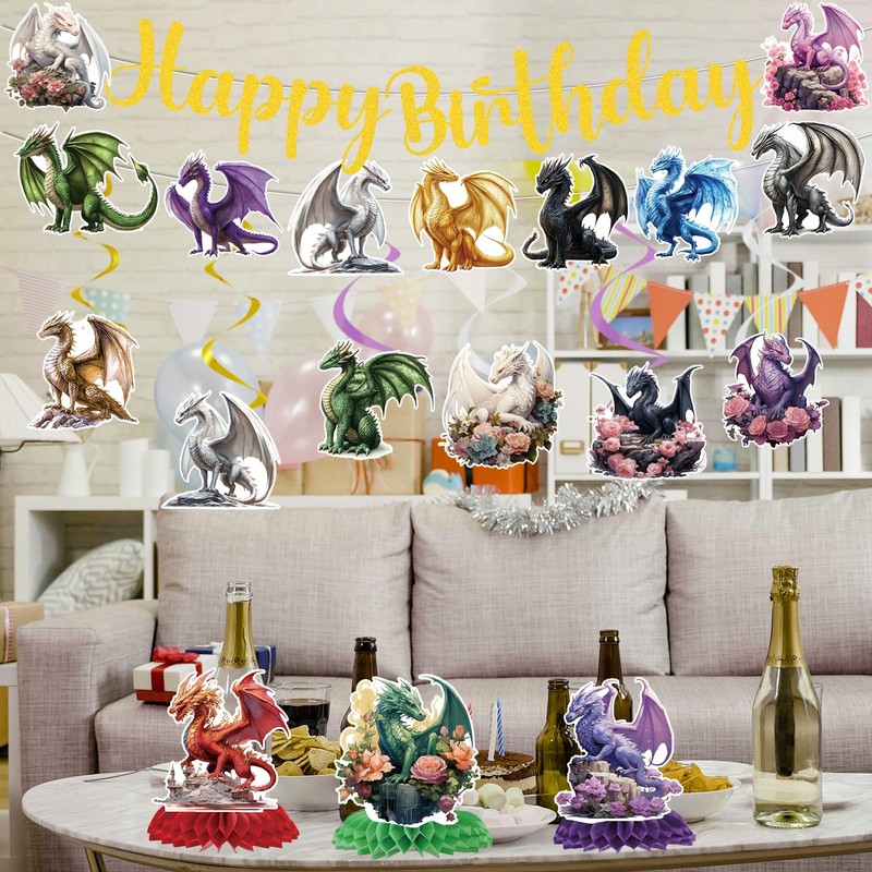 Yomover Decorazione per compleanno con drago – 11 striscioni a