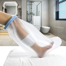 Fuonmka Cast Protector Waterproof Leg Shower Protection Foot Bandage Protection Waterproof Adult Reusable Bathing Shower Legs Protection for Broken Toe Ankle Burning