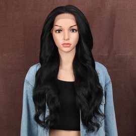 Style Icon Lace Front Wigs 66 x 13 x 4 cm. Lace Wig Long Wavy Synthetic Wigs For Women Deep Part Heat Resistant Fibre Lace Front
