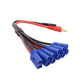 OliYin 1pc 6X EC5 Connector to 4mm Banana Plug Parallel Adapter Battery Charging Cable 27cm