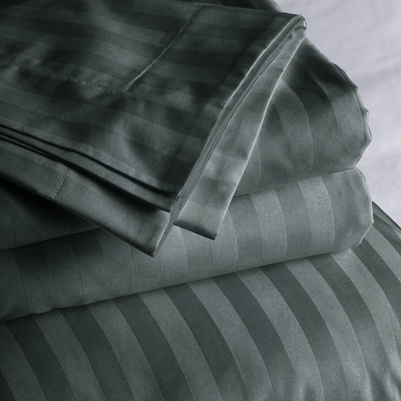 Imperial Rooms Single Duvet Cover Set Reversible Stripes Satin Bedding