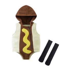 Infant Baby Outfits Girl Boy Hot Dog Hooded Sleeveless Romper Funny Food
