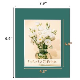 yeestone 10 Pack Picture Frame Mats, 8x10 Matted to 5x7 Photo Mats, Acid Free Picture Matting for Pictures Photos Watercolor Artwork (Mixed Color)