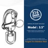 NECMETU Snap Shackle 316 Stainless Steel Swivel Shackle Sailing Halyard,